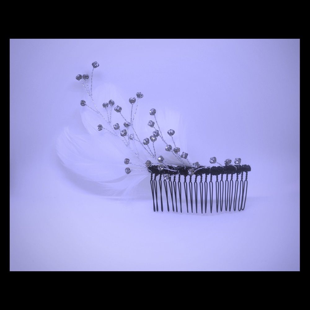 Large bridal hair comb hair jewelry rhinestones